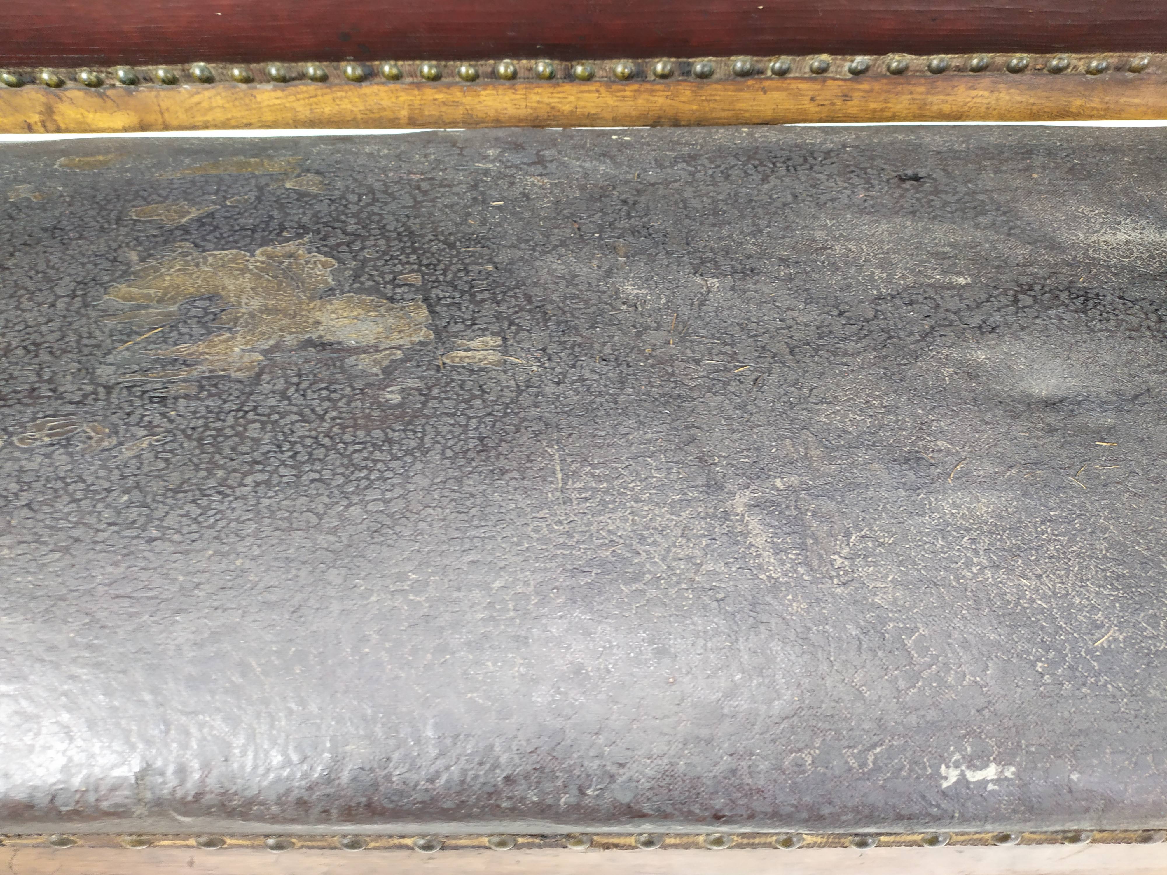 Leather bistro bench
