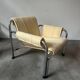 1980s armchair with yellow bouclé upholstery