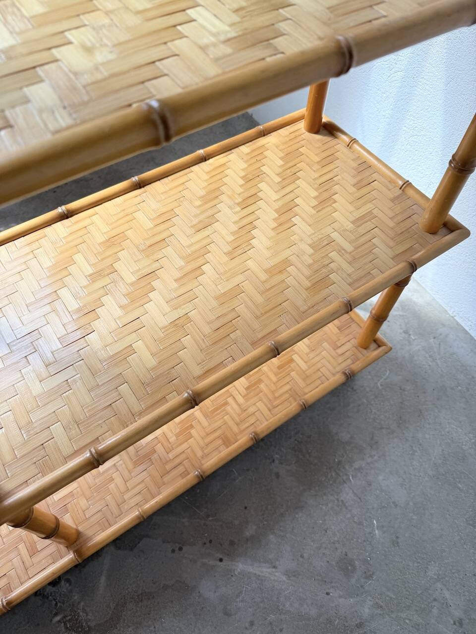 Large rattan shelf 1960