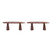 Paire de consoles en marbre rouge Mid Modern Angelo Mangiarotti Italie Eros