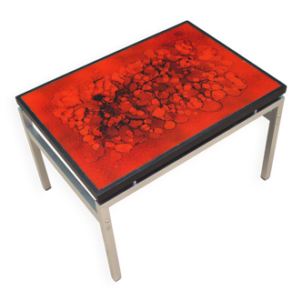 Glass coffee table, Danish design, 1970s, designer: Jean Rene