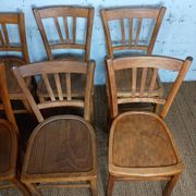 Ensemble de 10 chaises bistrot années 1950-60 vintage Luterma
