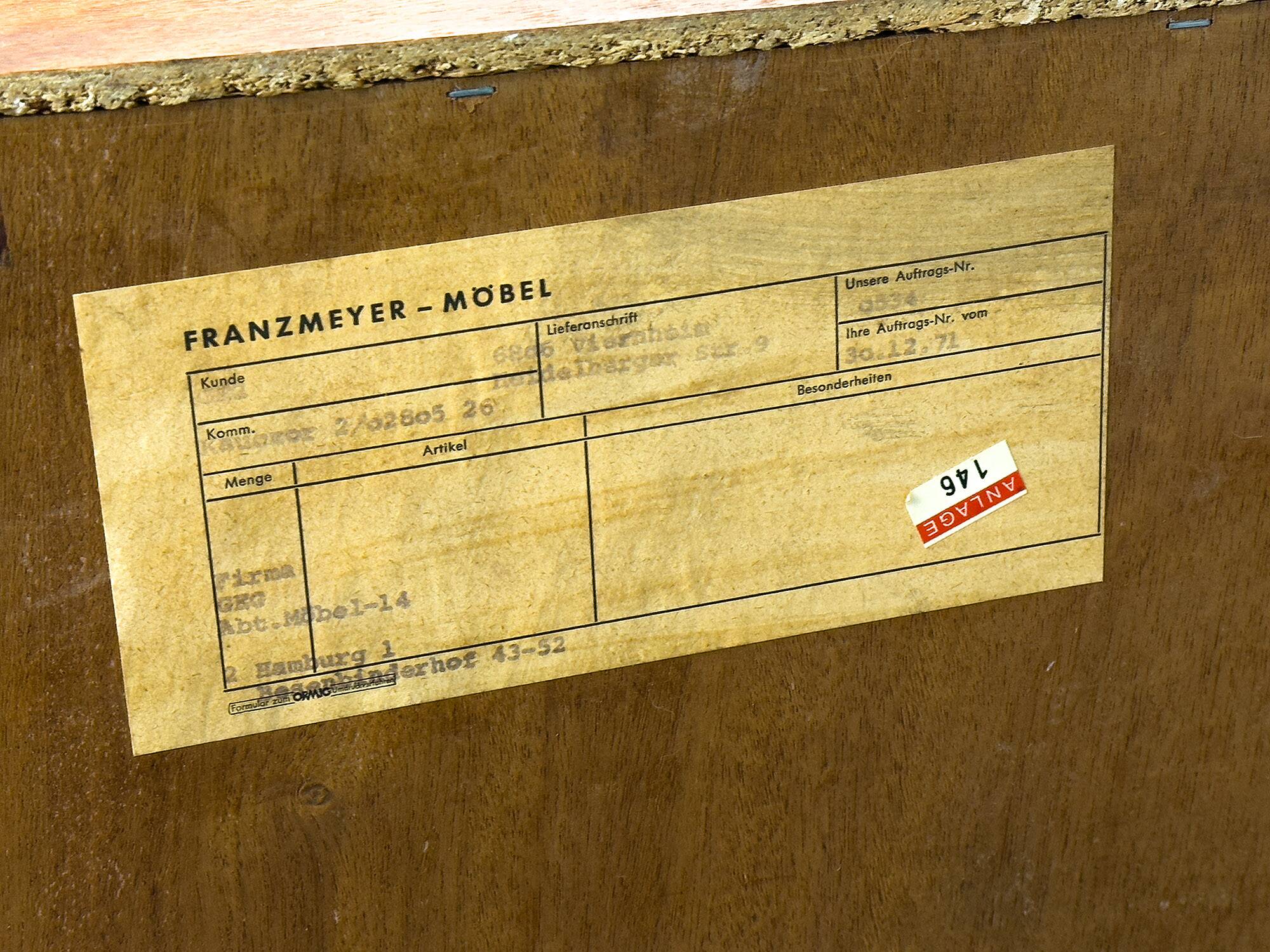 Mid-Century Teak Sideboard from Franzmeyer Möbel, 1971