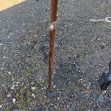 Wood and chrome tripod lamp