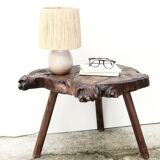 Folk art wooden side table or coffee table