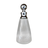 Carafe ancienne verre et métal argenté