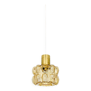 suspension en verre bulle - ambre