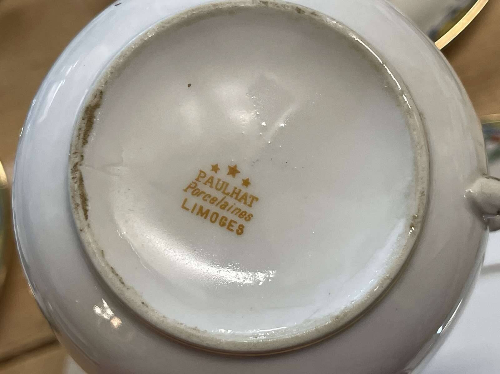 Service à café-thé en porcelaine de limoges des années 1930 - 27 pièces