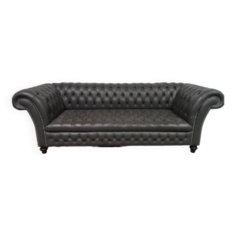 Canapé chesterfield cuir gris