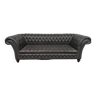 Gray leather Chesterfield sofa