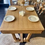 Art deco oak table + extensions