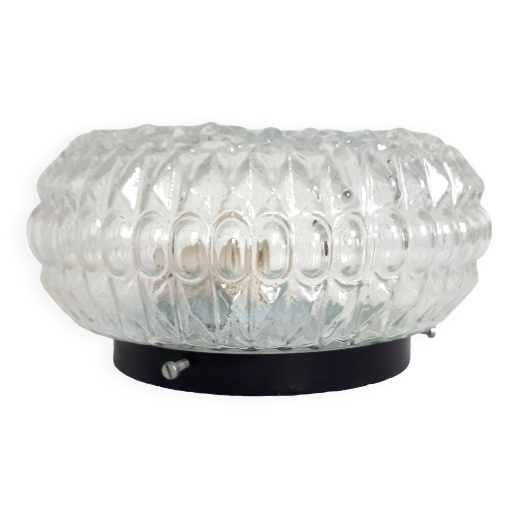 Retro 1970s ceiling/wall light in Flower Power design, worm cabochons