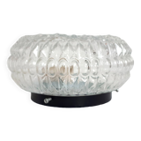 Retro 1970s ceiling/wall light in Flower Power design, worm cabochons