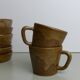 Set of 6 cups in sandstone with saucers
