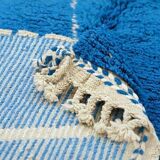 Handmade pure wool rug in blue