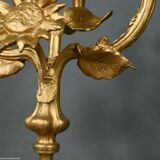 Pair of candelabra in gilded spelter and onyx – 1940