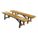 Pair of brutalist benches in solid blond elm by Aranjou, France, 1970s