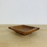 Square palm wood pocket emptier, vintage