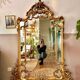 Antique mirror with carved gilded wood glazing beads 164x127