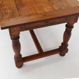 French rustic solid oak dining table 1930
