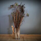 Faceted molded glass vase