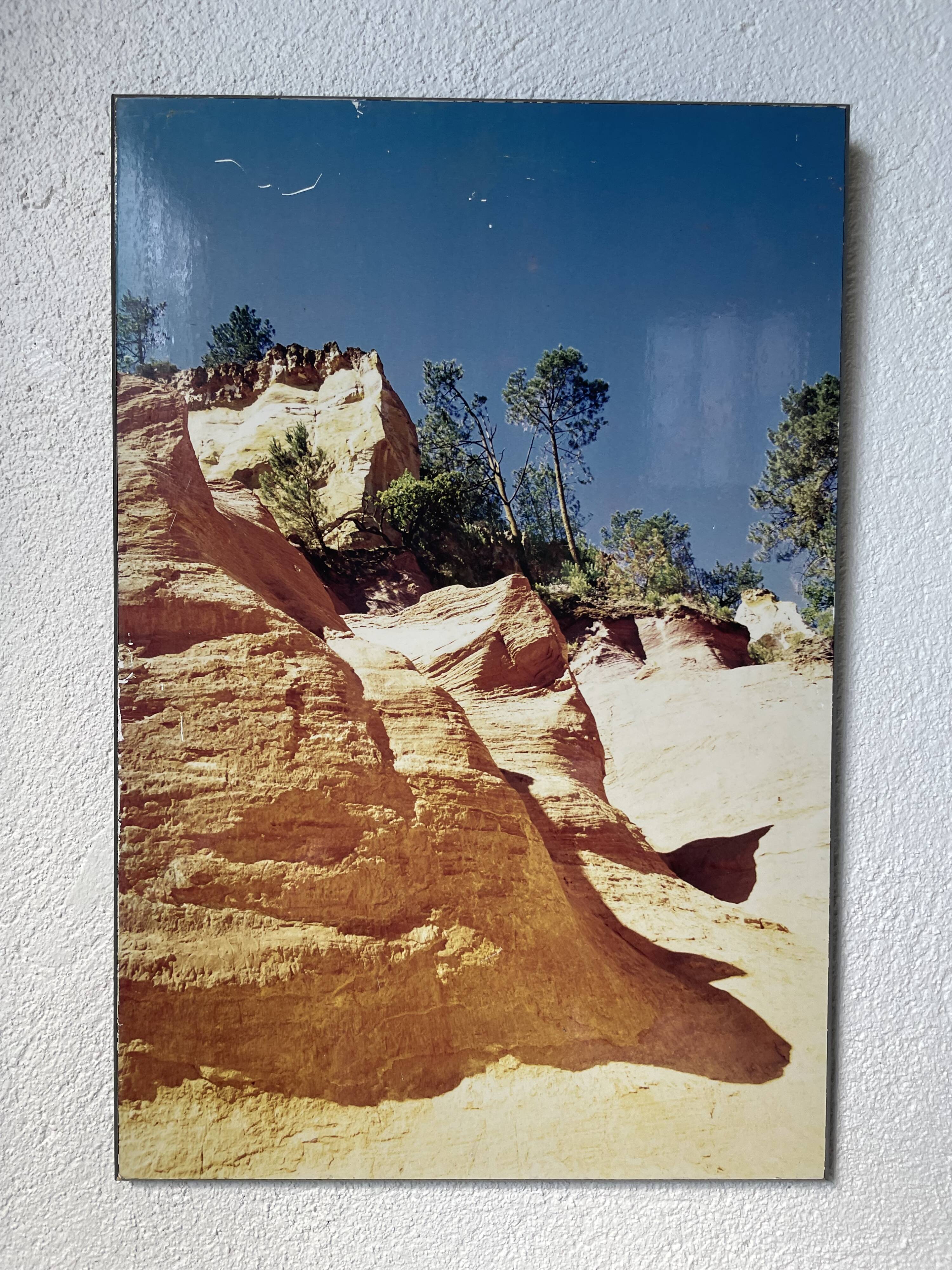 Old “desert” photo on wood