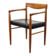 Teak and Leather Armchair by H. W. Klein for Bramin, 1960s