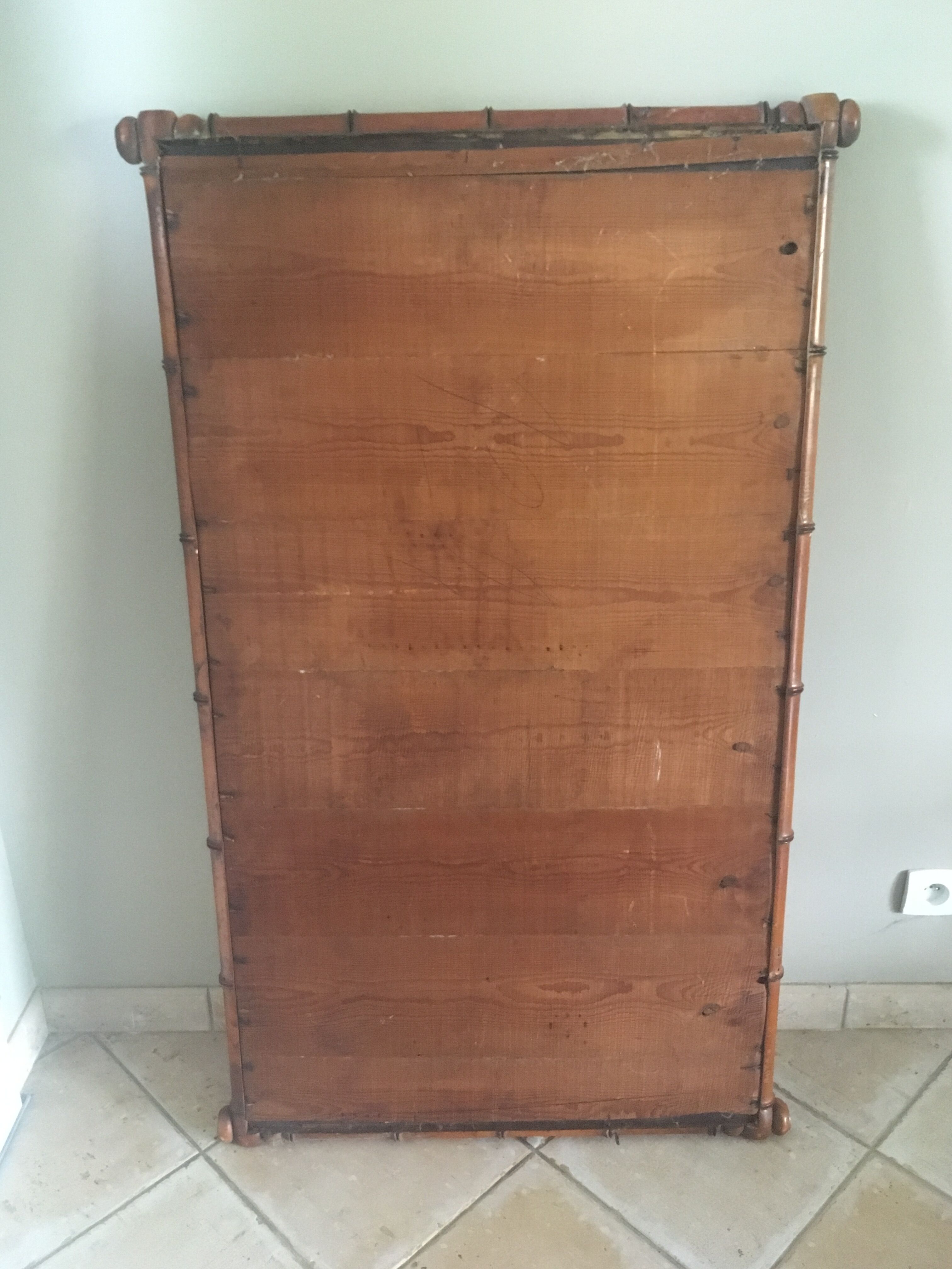 Ancient bamboo-style wood mirror