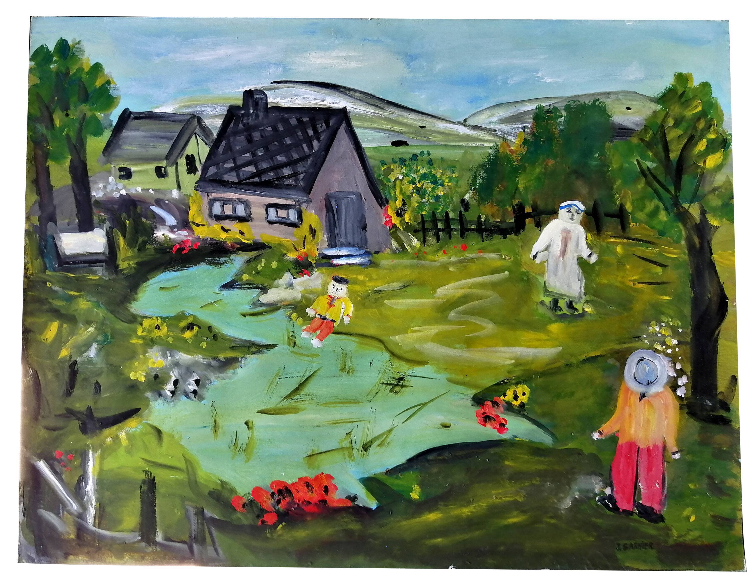 Naive Gouache by Jeanne Garnier 1919