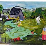 Naive Gouache by Jeanne Garnier 1919