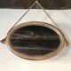 Miroir ovale en bois et cordage natrurel