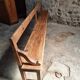 Grand banc ancien en bois avec dossier – fin XIXe siècle, pin et chêne