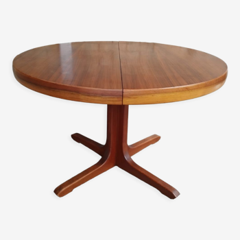 Vintage baumann round scandinavian table extendable a system