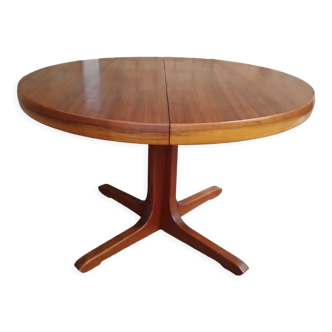 Vintage baumann round scandinavian table extendable a system