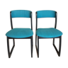 Pair of chairs 60s sled turquoise