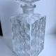 Glass whisky decanter and polished glass glass checkerboard effect 60s-70s