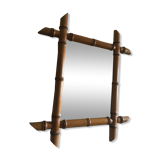Bamboo carved wooden mirror