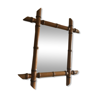 Bamboo carved wooden mirror