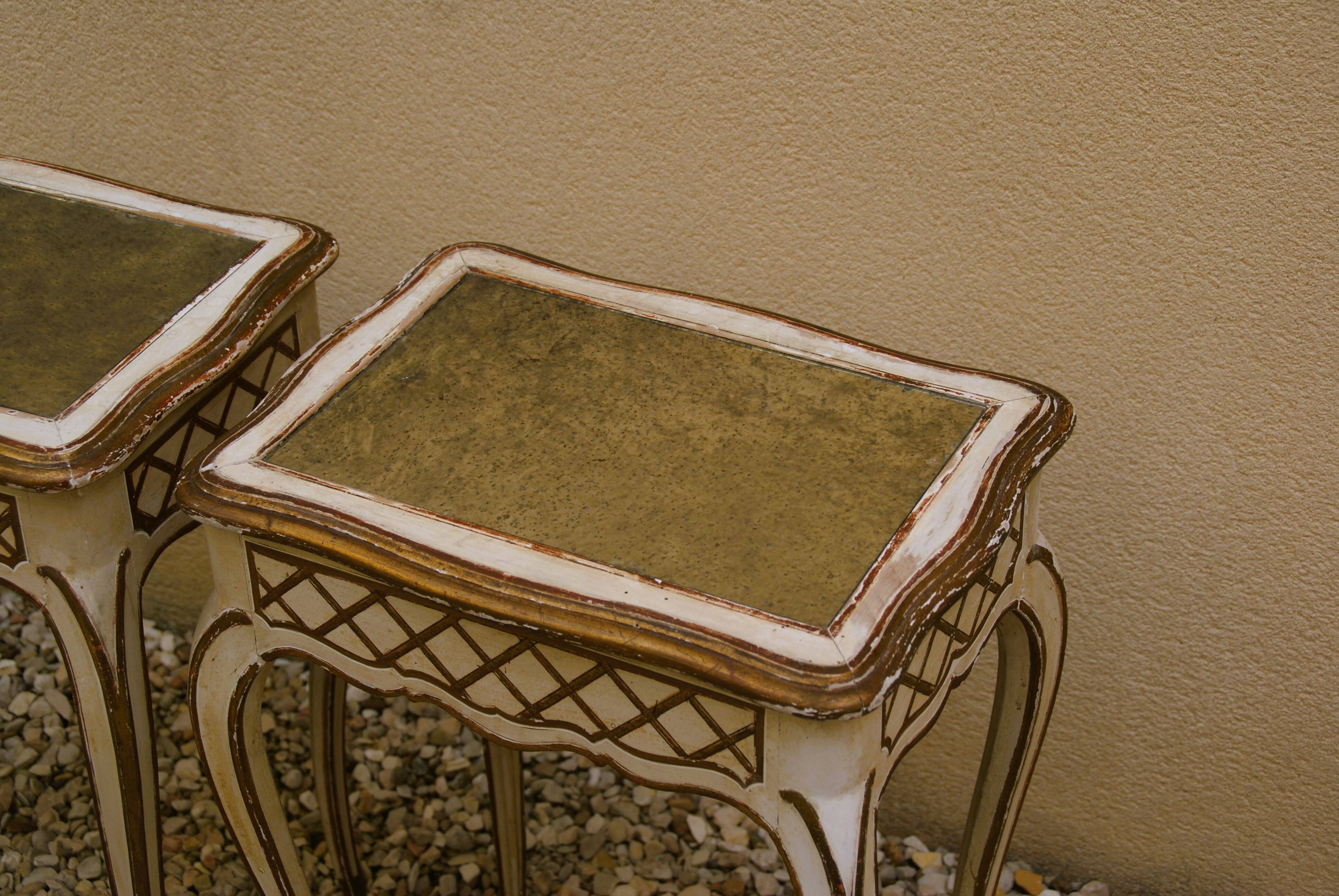 Pair of small tables 1900 in Louis xv style