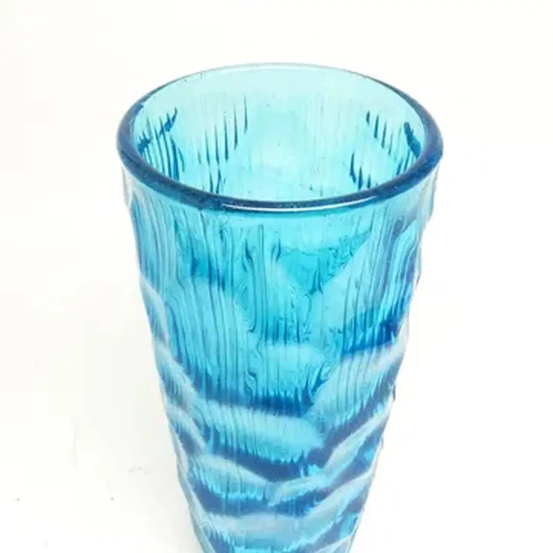 Okulus vase, mid-century modern, transparent glass, Ząbkowice, Poland, 1970s