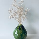 Signed ceramic green vase