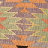6x10 Green & Light Orange Tribal Large Kilim Area Rug, 176x301Cm