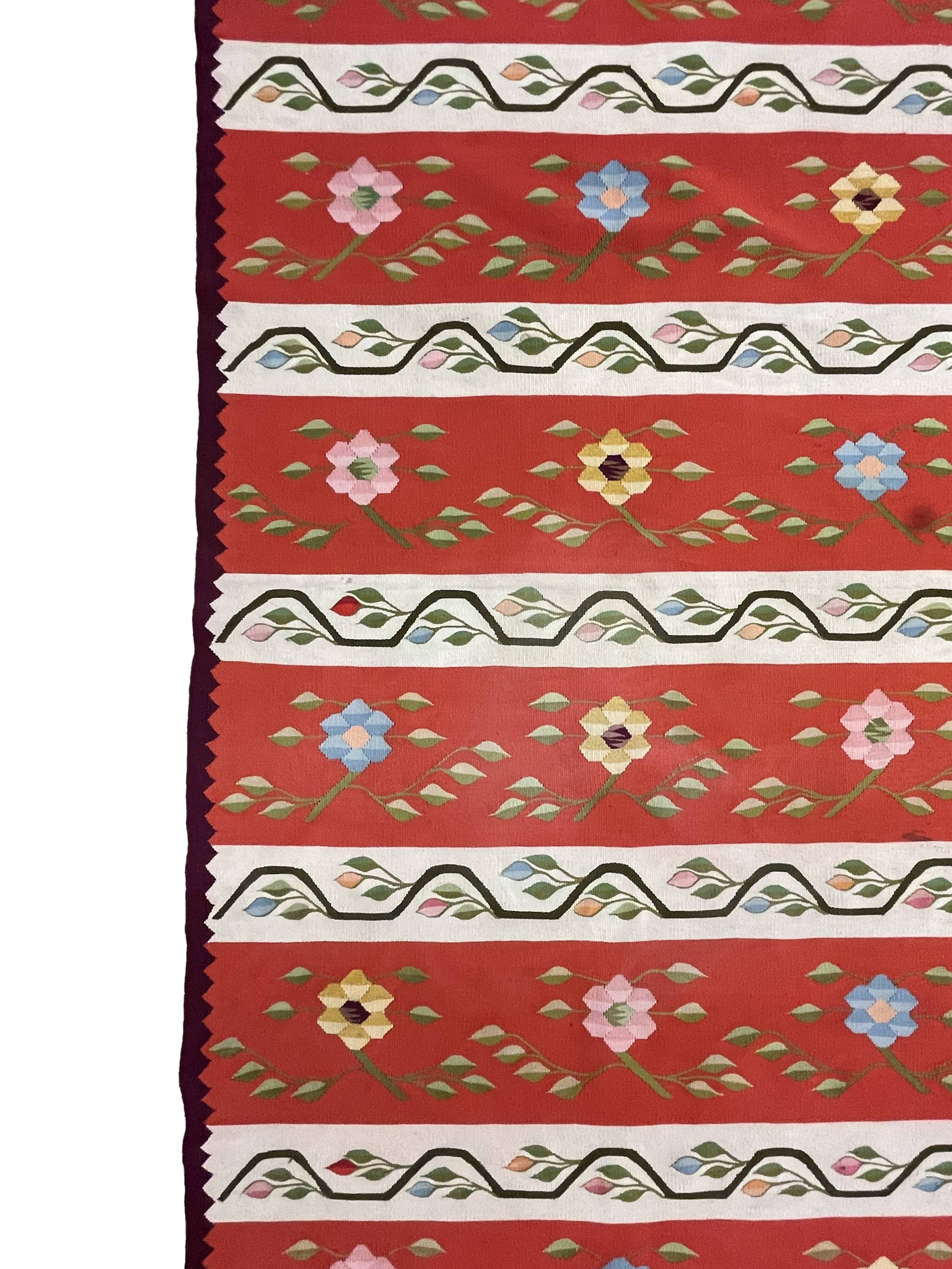 1950s Moldavian Kilim Runner Rug 96 x 200 cm