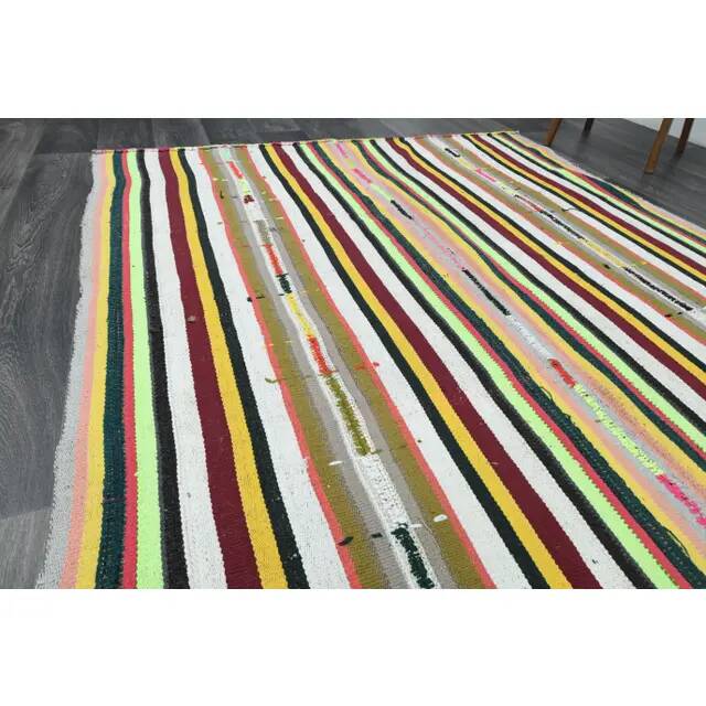 1970s Vintage Turkish Oushak Handmade Wool Cotton White Area Rug 178x289