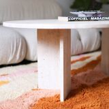 Oval travertine coffee table
