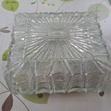 Vintage ceiling light in molded pressed glass.