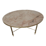 Oval coffee table with marble top