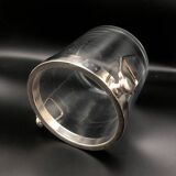 Ice bucket in glass and silver metal