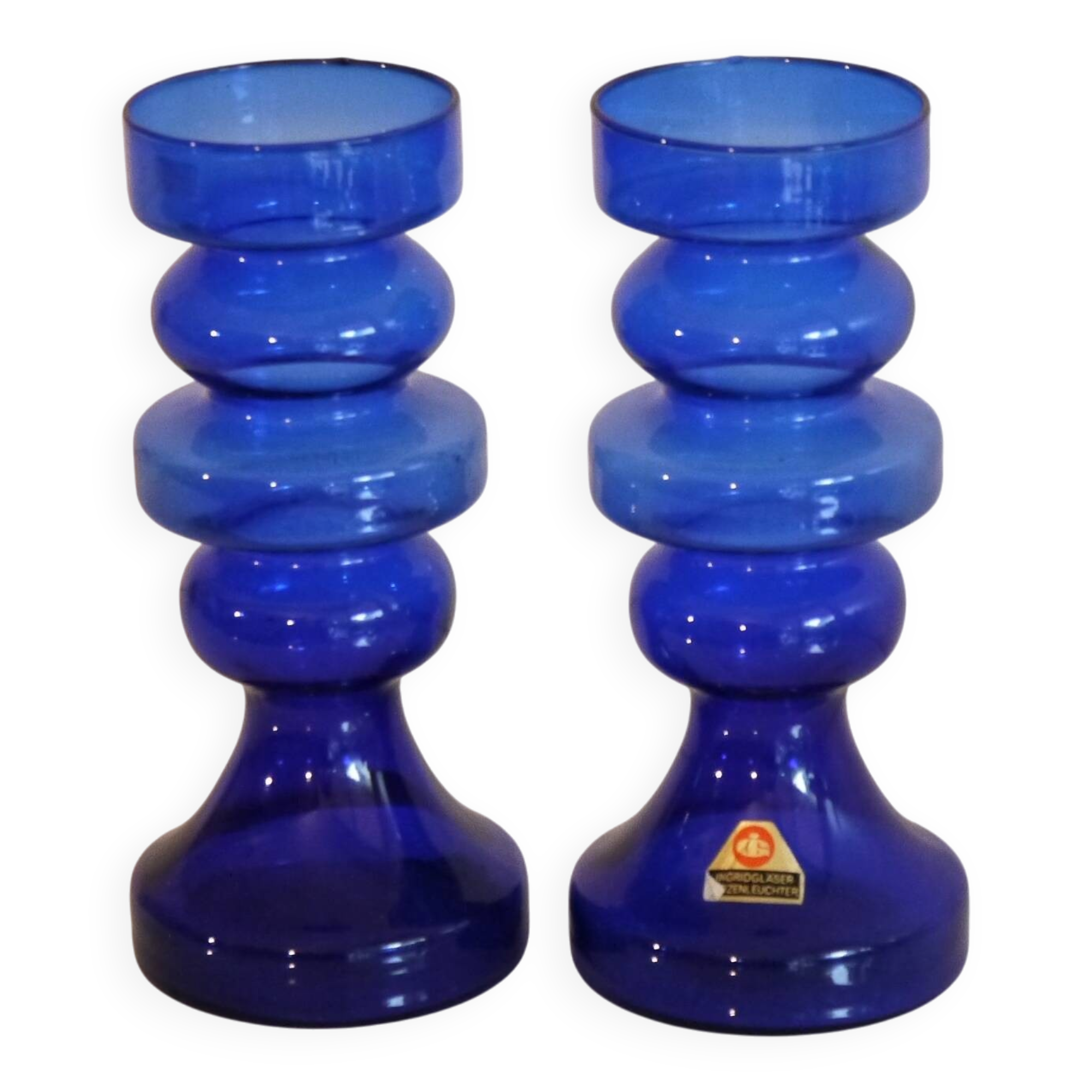 Paire de vases en verre pour Ingrid Glaser 1970