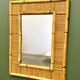 Miroir vintage en bambou et rotin du milieu du siècle par Dal Vera, Italie, années 1970.